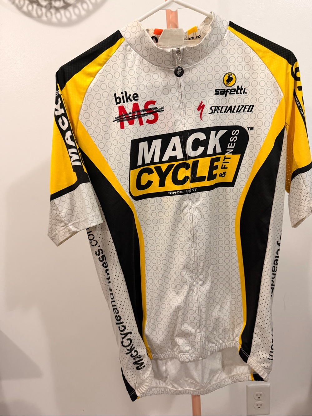 Men’s Yellow White Short-Sleeve Cycling Jersey